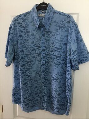 THE BEATLES × Ben Sherman 2003 Limited‑Edition Blue Button‑Up Shirt — XL